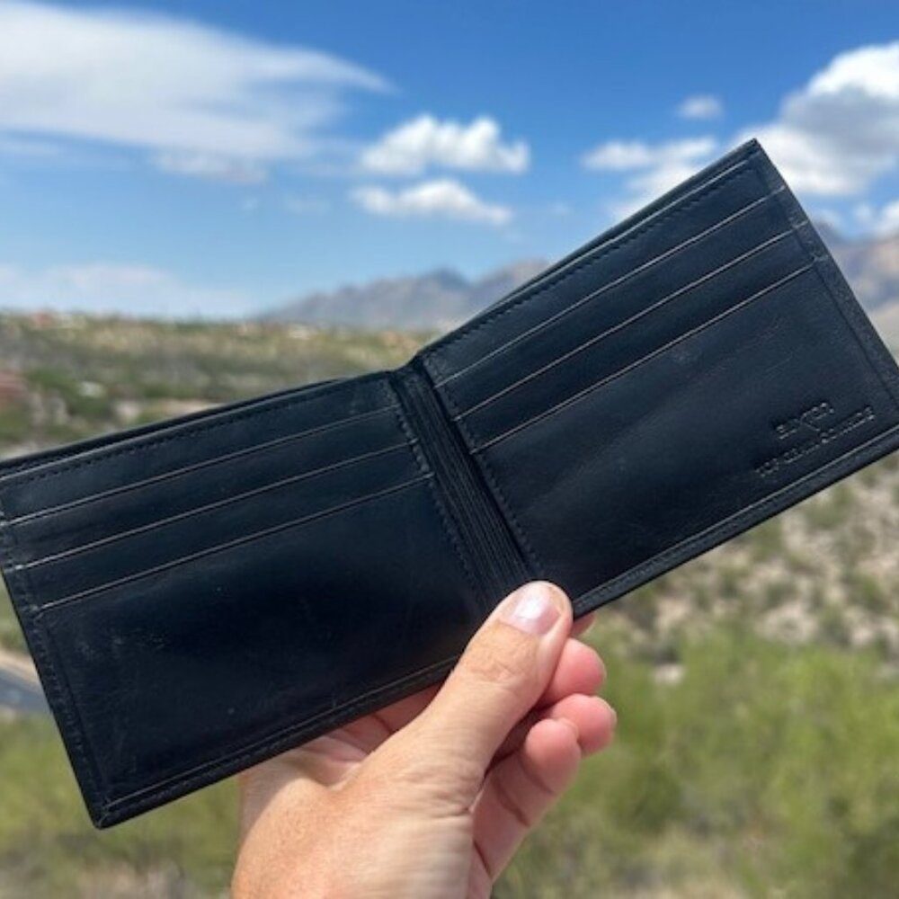 BUXTON Top Grain Cowhide Black Leather WALLET